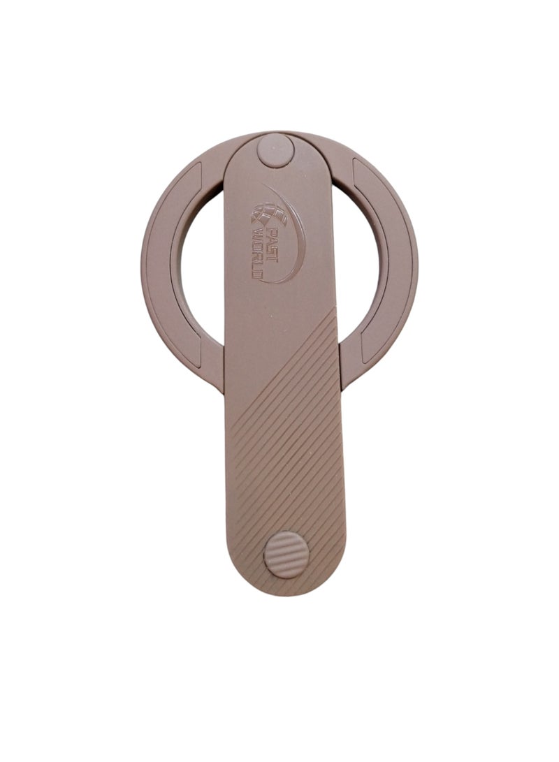 PAST WORLD Magnetic iPhone grip compatible with MagSafe, versatile, stylish and practical design, brown - Image 1